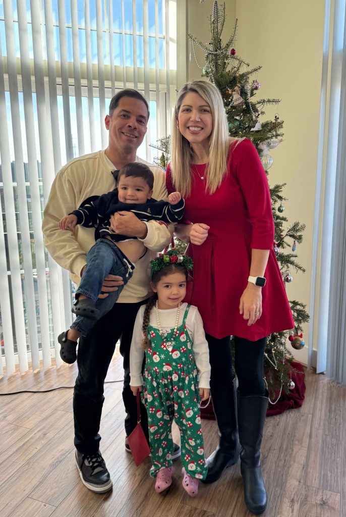 Heidi Faust with her family during a holiday photo at home.